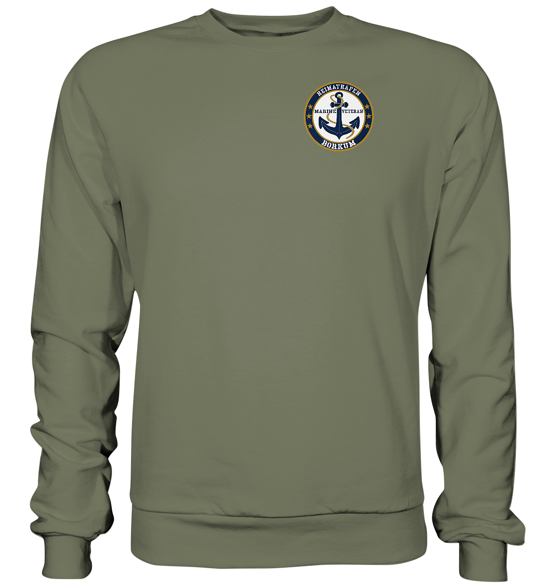 Marine Veteran Heimathafen BORKUM Brustlogo - Premium Sweatshirt