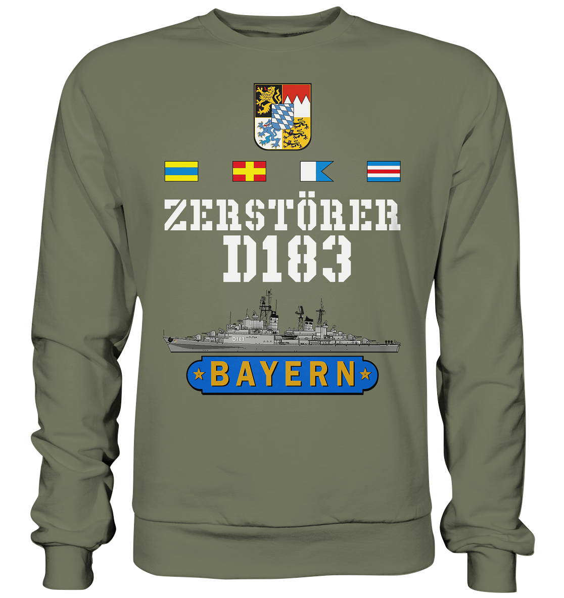 Zerstörer D183 BAYERN Wappen Marine Veteran - Premium Sweatshirt