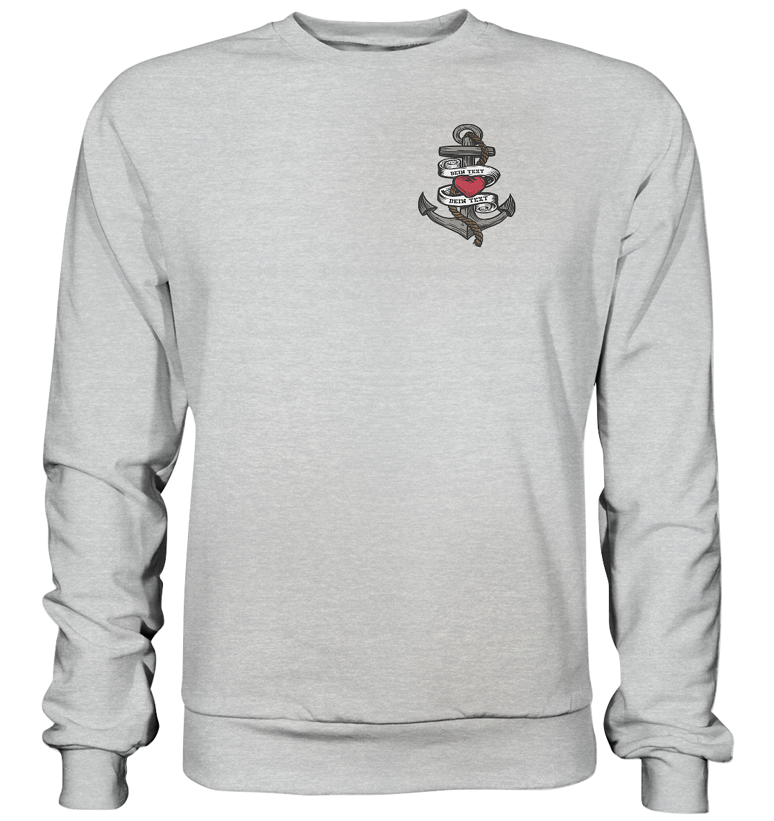 Anker mit Herz Brustlogo Personalisiert mit deinem Text - Premium Sweatshirt