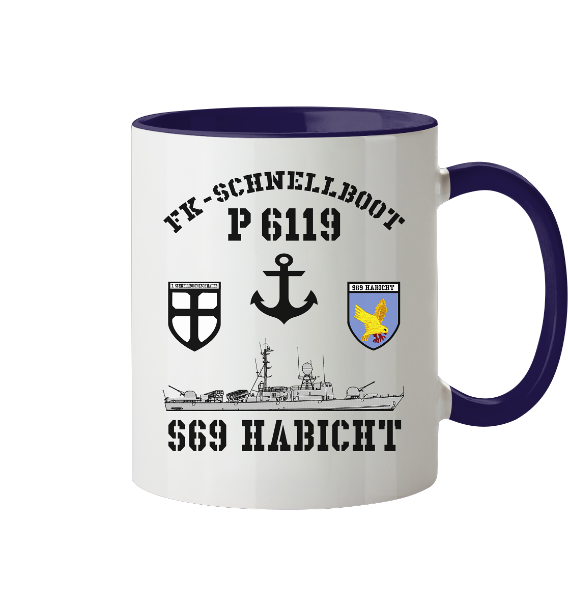 FK-Schnellboot P6119 HABICHT 7.SG Anker - Tasse zweifarbig