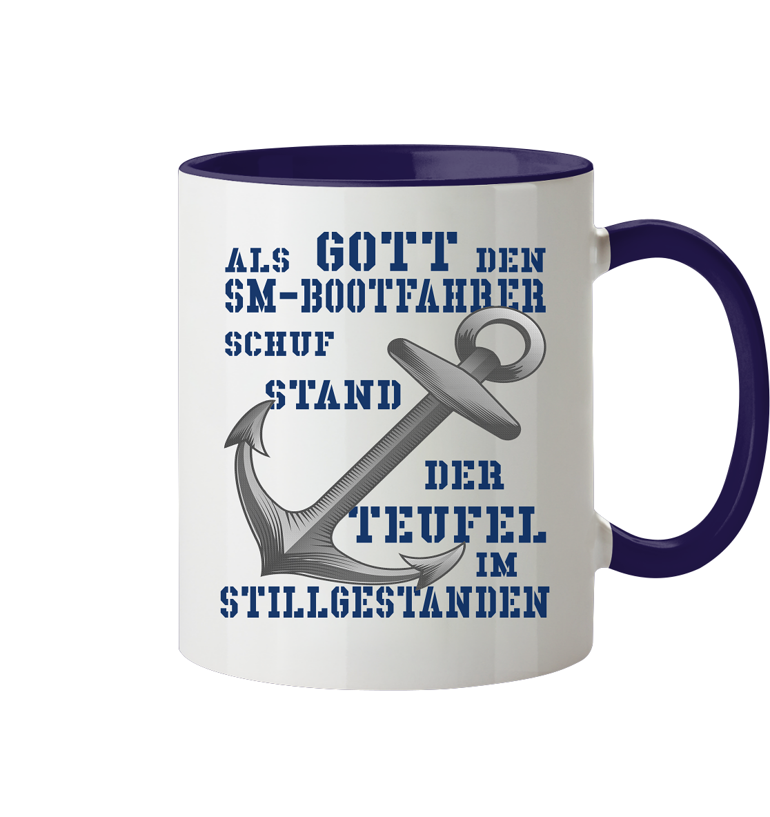 Als G o t t den SM-Bootfahrer schuf... - Tasse zweifarbig
