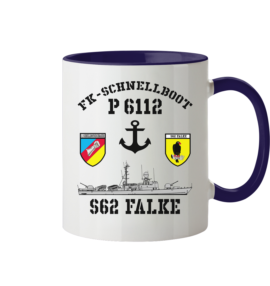 FK-Schnellboot P6112 FALKE 2.SG Anker - Tasse zweifarbig