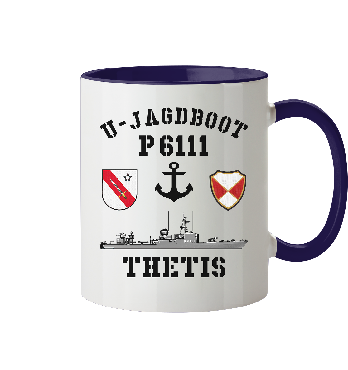 U-Jagdboot P6111 THETIS Anker - Tasse zweifarbig