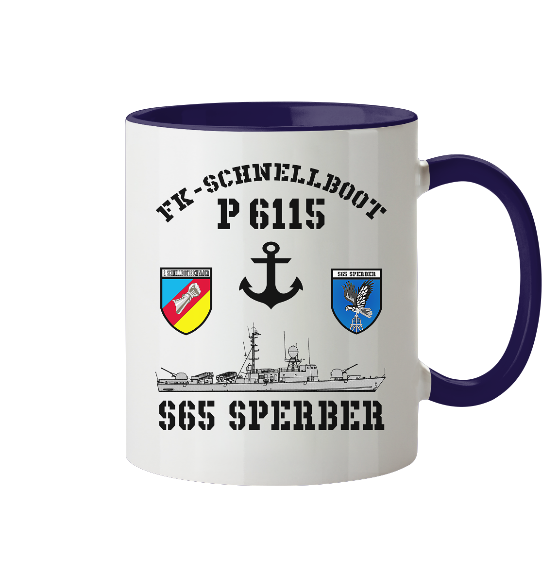 FK-Schnellboot P6115 SPERBER 2.SG Anker - Tasse zweifarbig