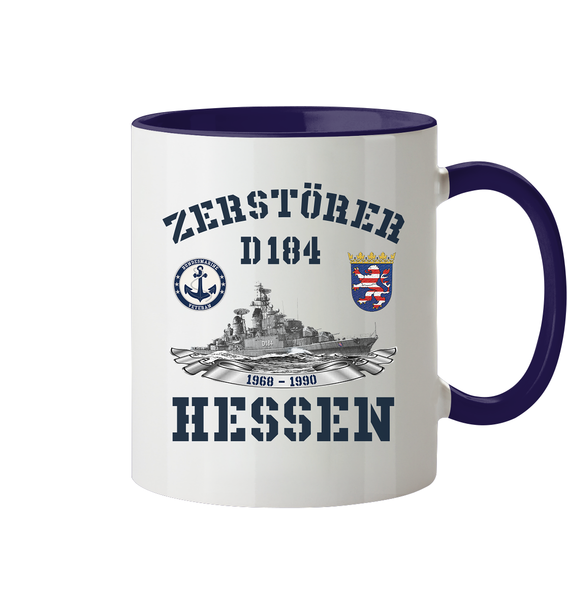Zerstörer D184 HESSEN Bundesmarine Veteran - Tasse zweifarbig