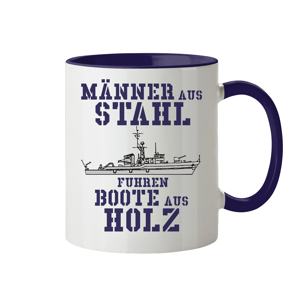 Männer aus Stahl... KM-Boot LINDAU-Klasse - Tasse zweifarbig