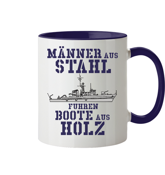 Männer aus Stahl...  KM-Boot LINDAU-Klasse - Tasse zweifarbig