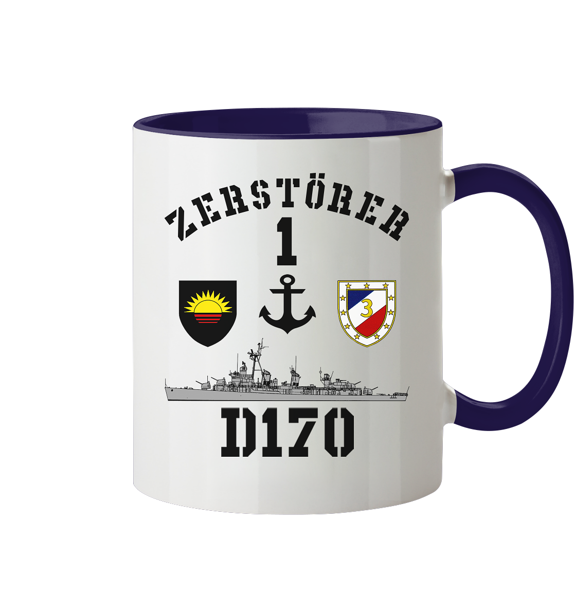 D170 ZERSTÖRER 1 Anker - Tasse zweifarbig