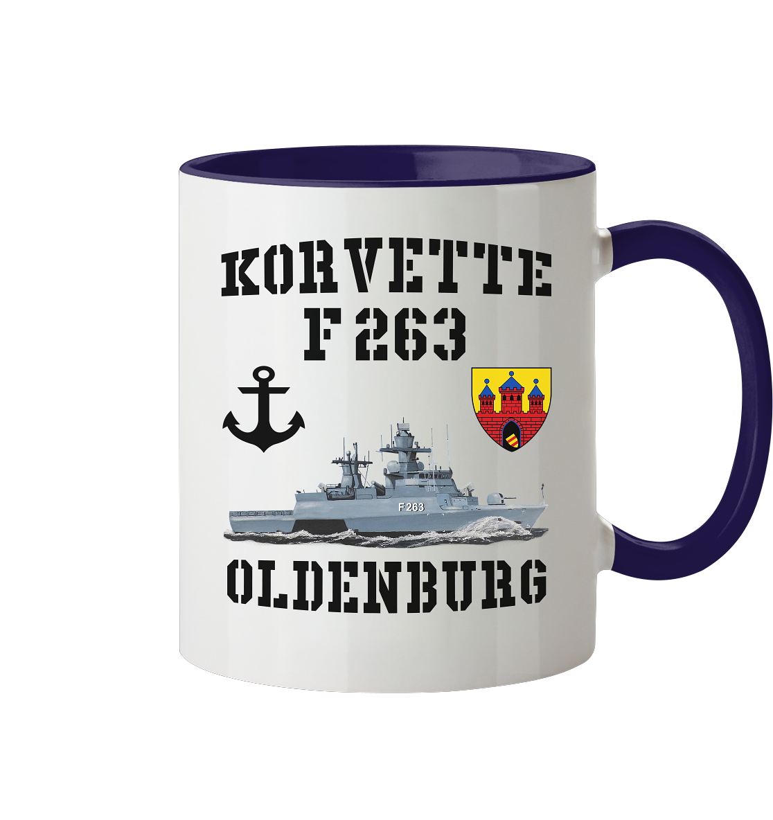 Korvette F263 OLDENBURG Anker - Tasse zweifarbig
