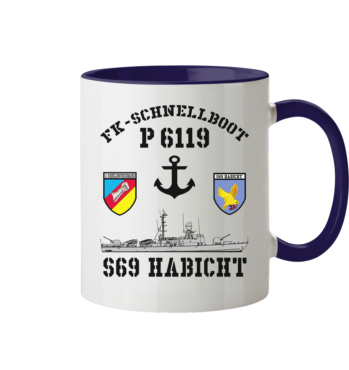 FK-Schnellboot P6119 HABICHT 2.SG Anker - Tasse zweifarbig