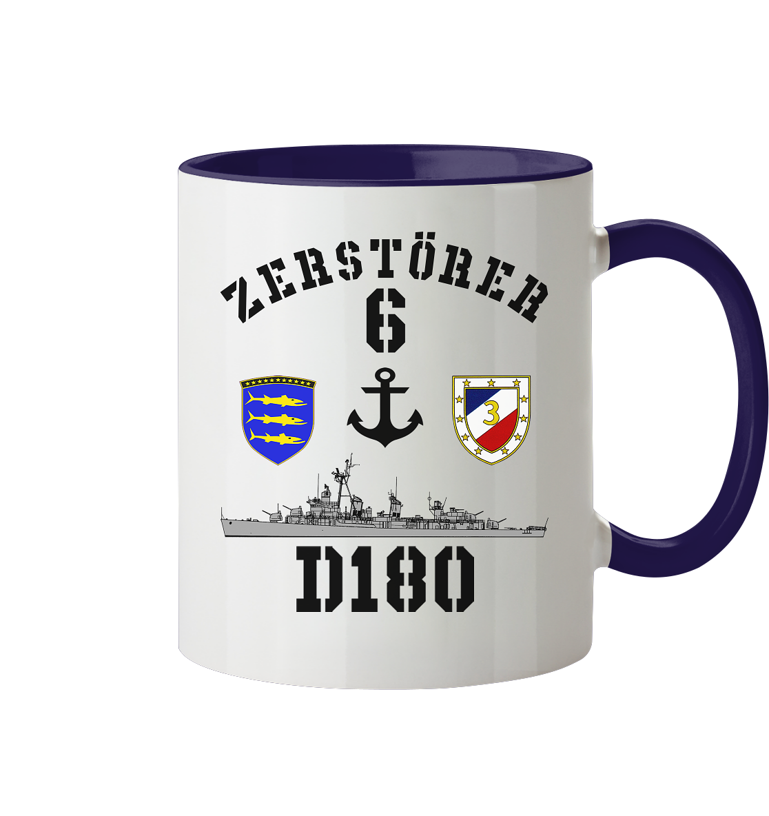 D180 ZERSTÖRER 6 Anker - Tasse zweifarbig
