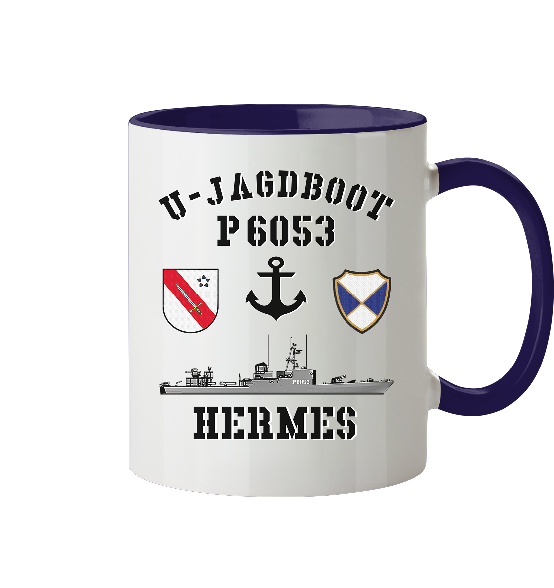 U-Jagdboot P6053 HERMES Anker - Tasse zweifarbig