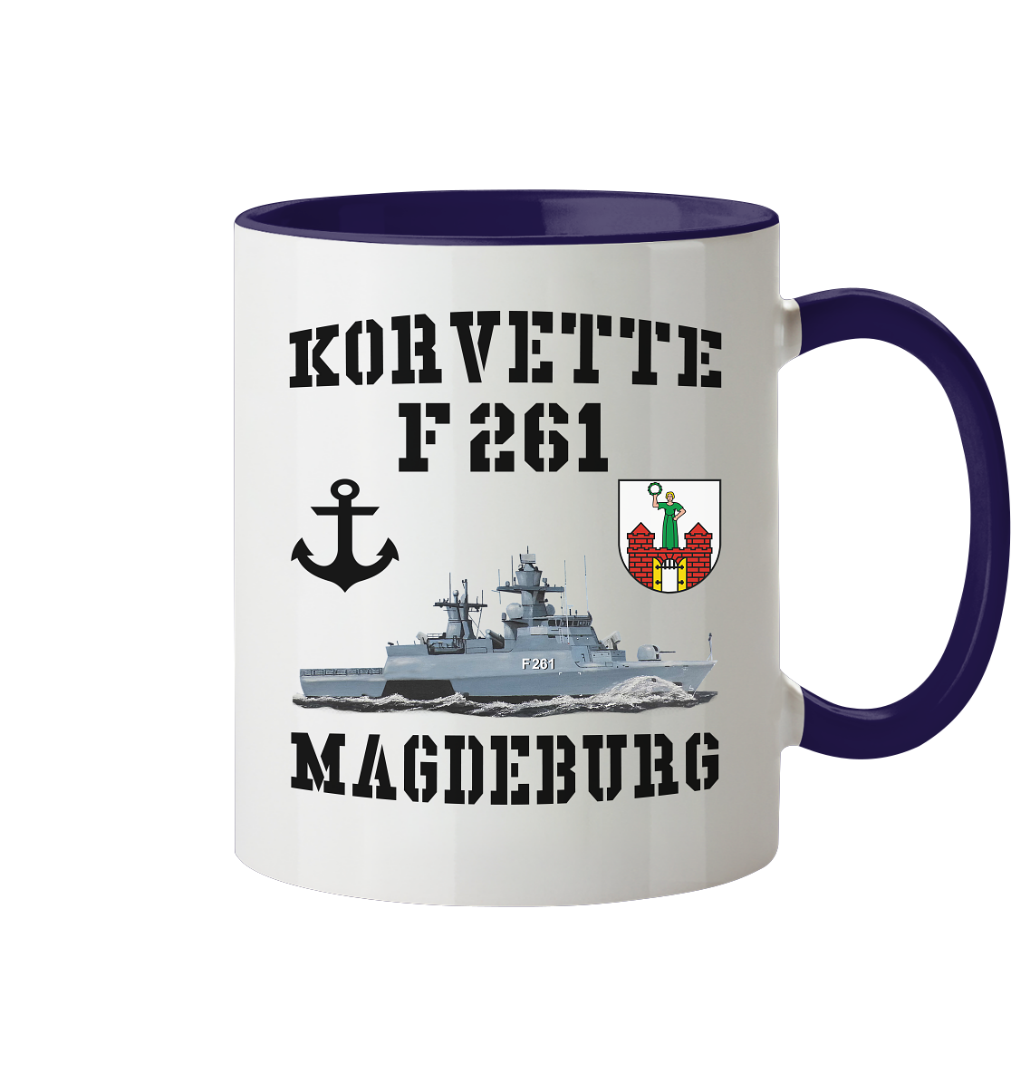 Korvette F261 MAGDEBURG Anker - Tasse zweifarbig