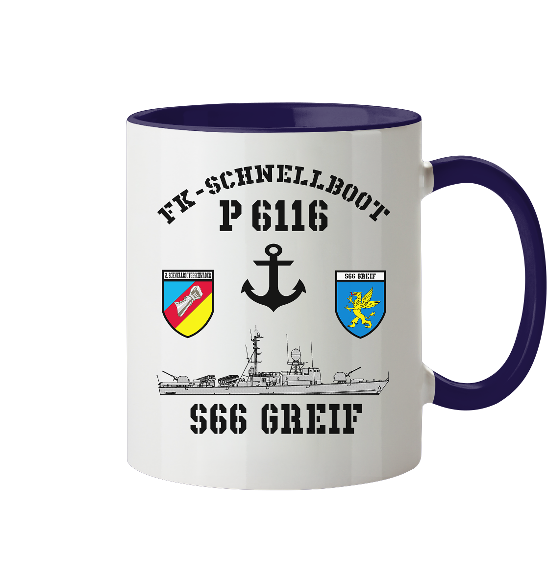 FK-Schnellboot P6116 GREIF 2.SG Anker - Tasse zweifarbig