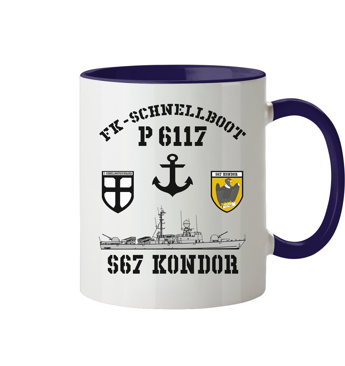 FK-Schnellboot P6117 KONDOR 7.SG Anker - Tasse zweifarbig
