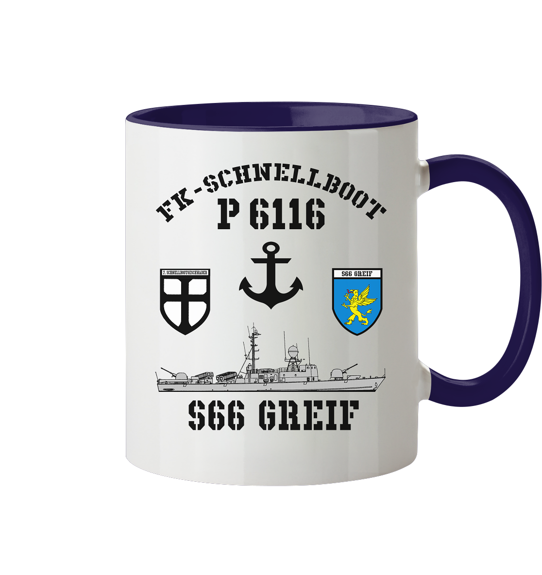 FK-Schnellboot P6116 GREIF 7.SG Anker - Tasse zweifarbig
