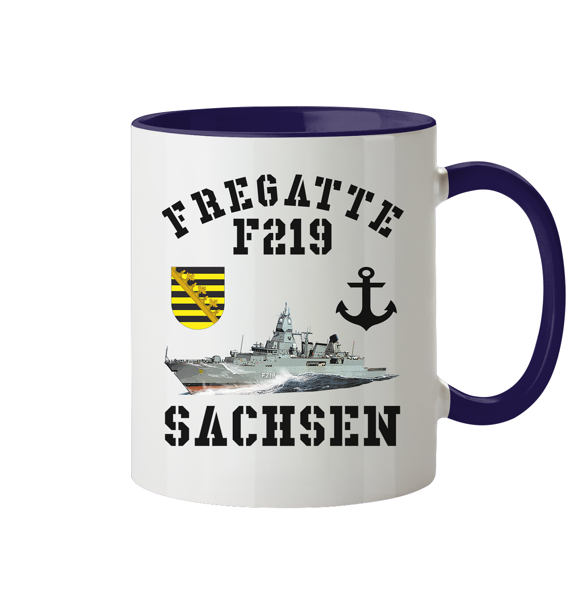 Fregatte F219 SACHSEN Anker - Tasse zweifarbig