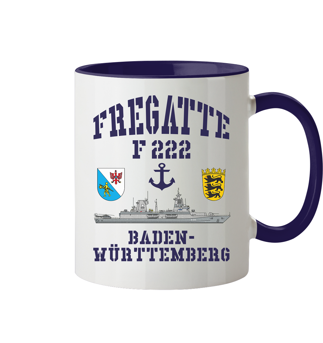 Fregatte F222 BADEN-WÜRTTEMBERG Anker - Tasse zweifarbig