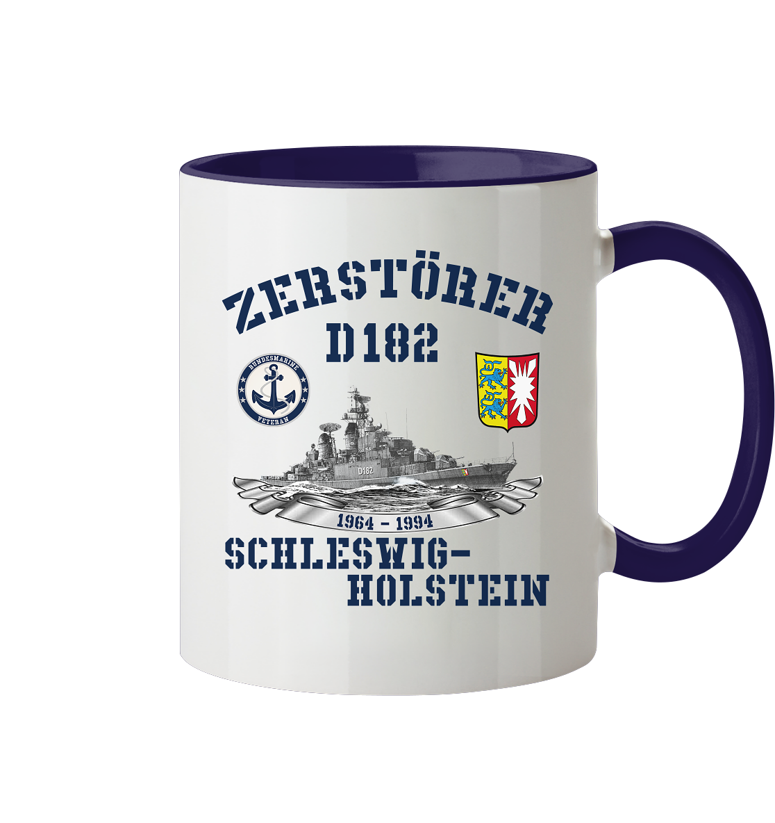 Zerstörer D182 SCHLESWIG-HOLSTEIN Bundesmarine Veteran - Tasse zweifarbig