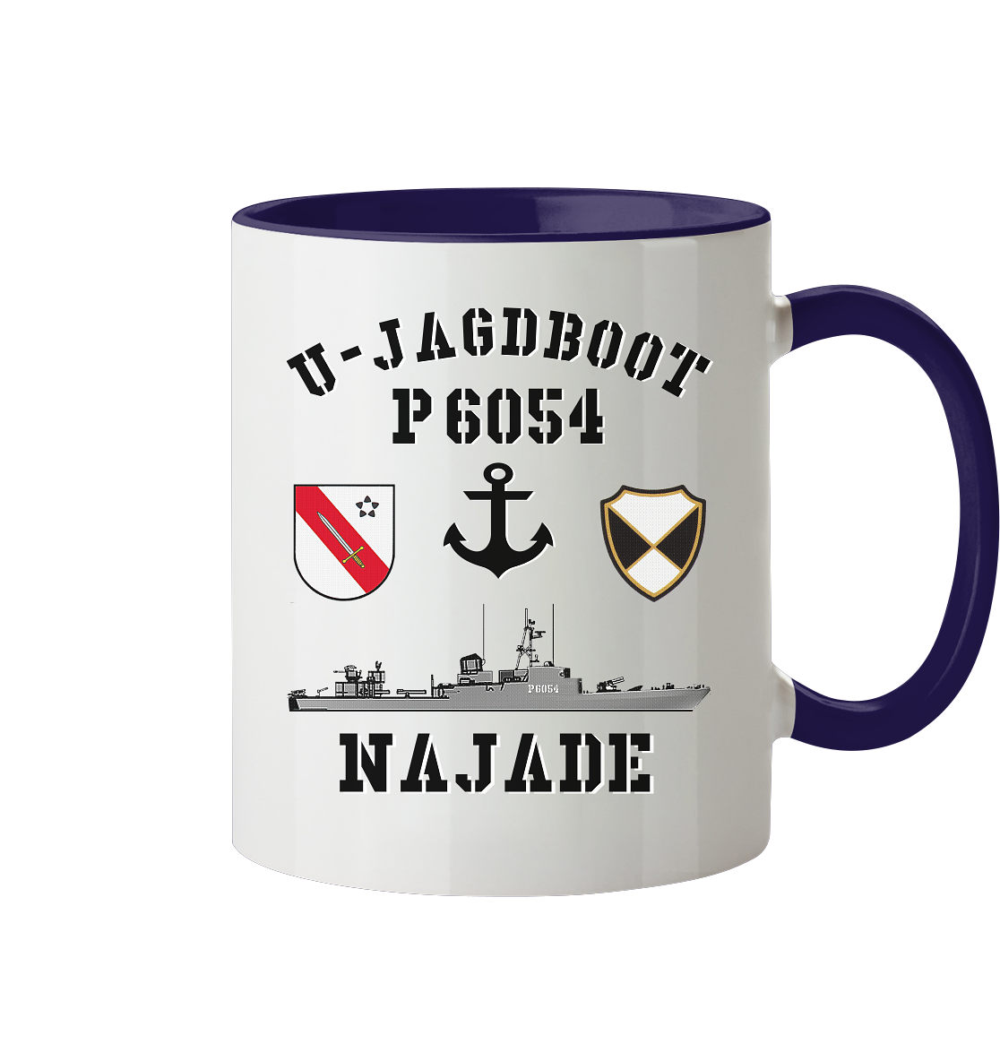 U-Jagdboot P6054 NAJADE Anker - Tasse zweifarbig
