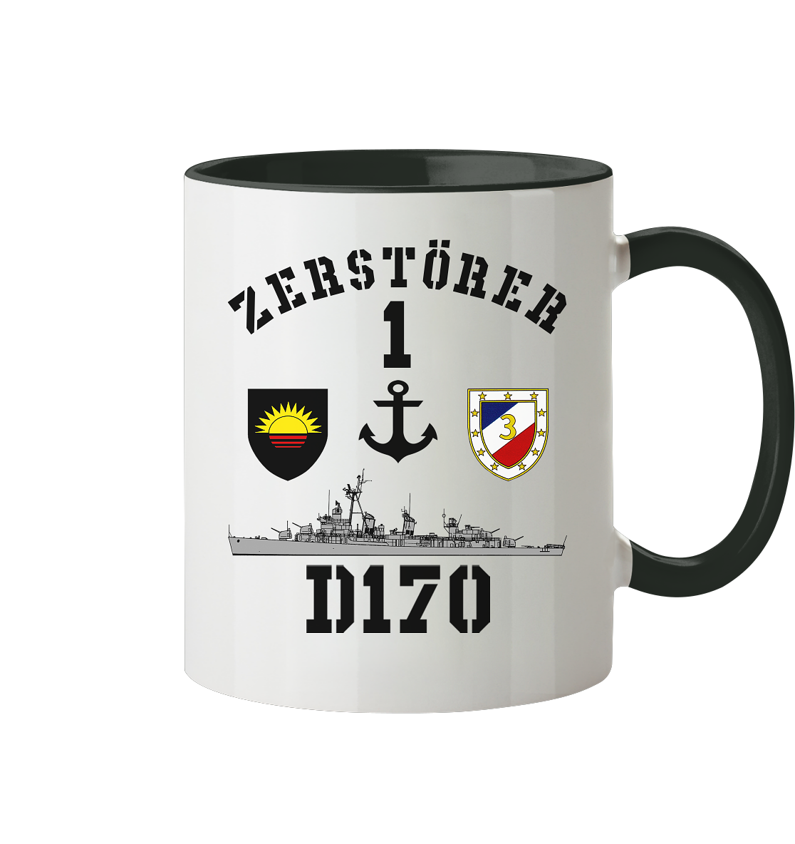 D170 ZERSTÖRER 1 Anker - Tasse zweifarbig
