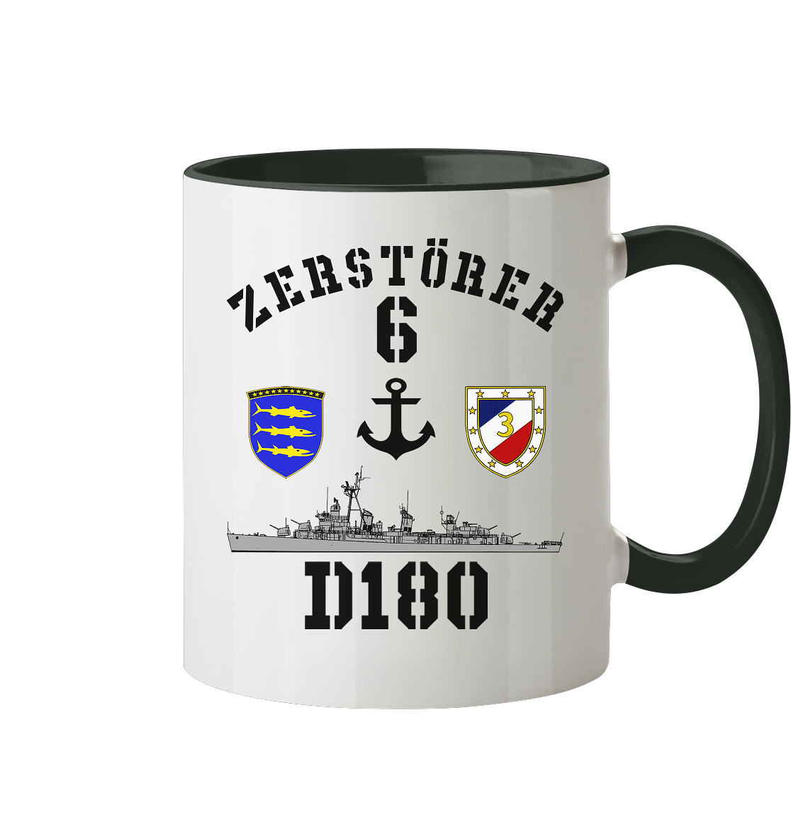 D180 ZERSTÖRER 6 Anker - Tasse zweifarbig