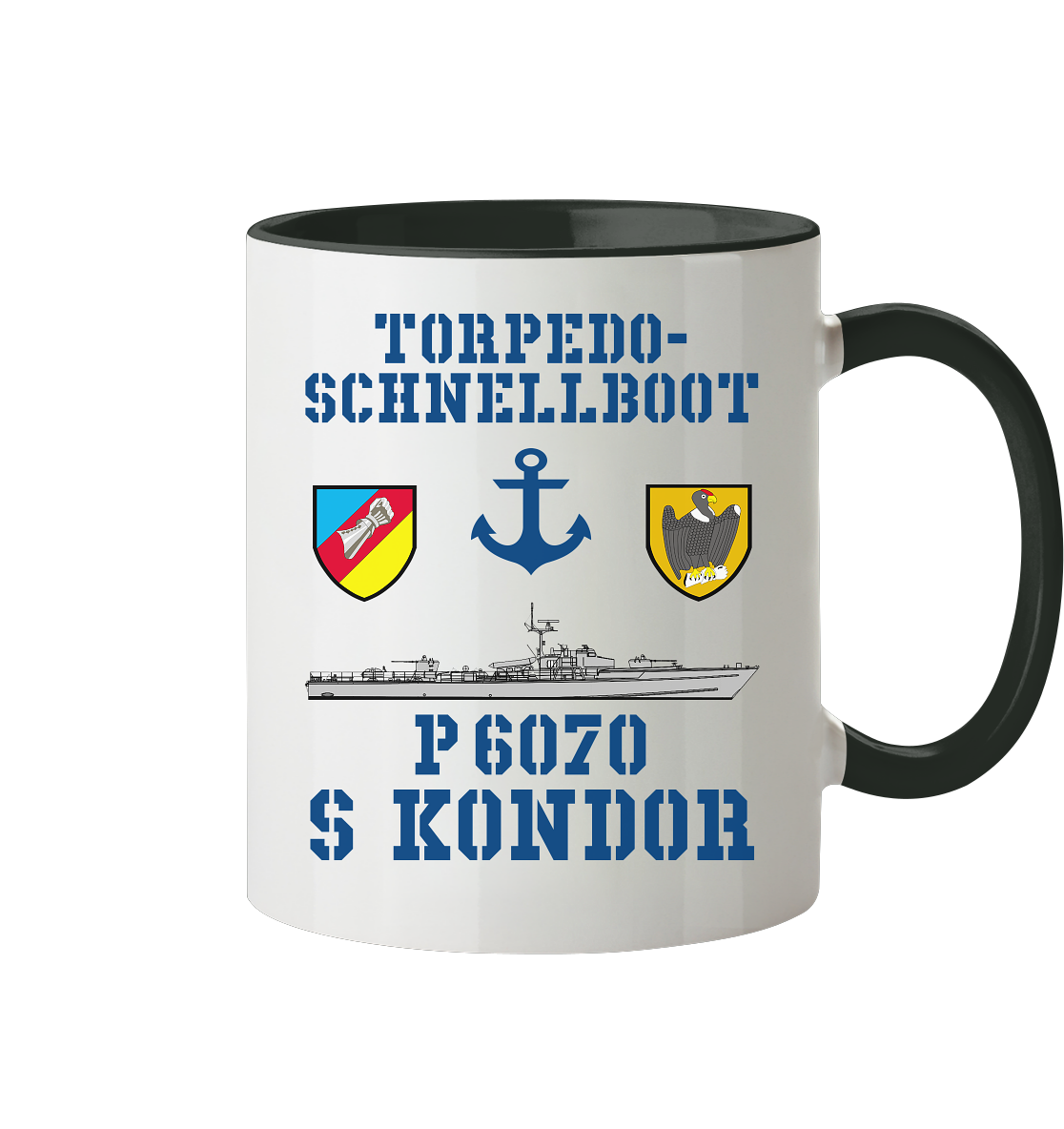 Torpedo-Schnellboot P6070 KONDOR Anker - Tasse zweifarbig