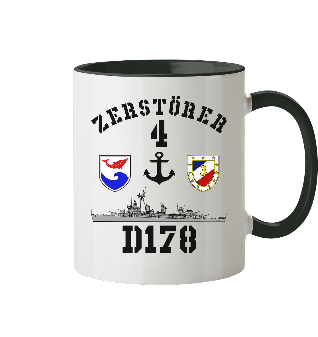 D178 ZERSTÖRER 4 Anker - Tasse zweifarbig
