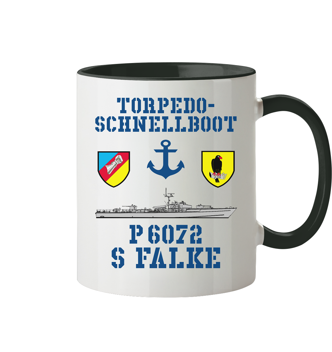 Torpedo-Schnellboot P6072 FALKE Anker - Tasse zweifarbig