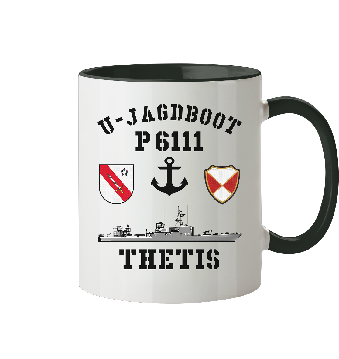 U-Jagdboot P6111 THETIS Anker - Tasse zweifarbig