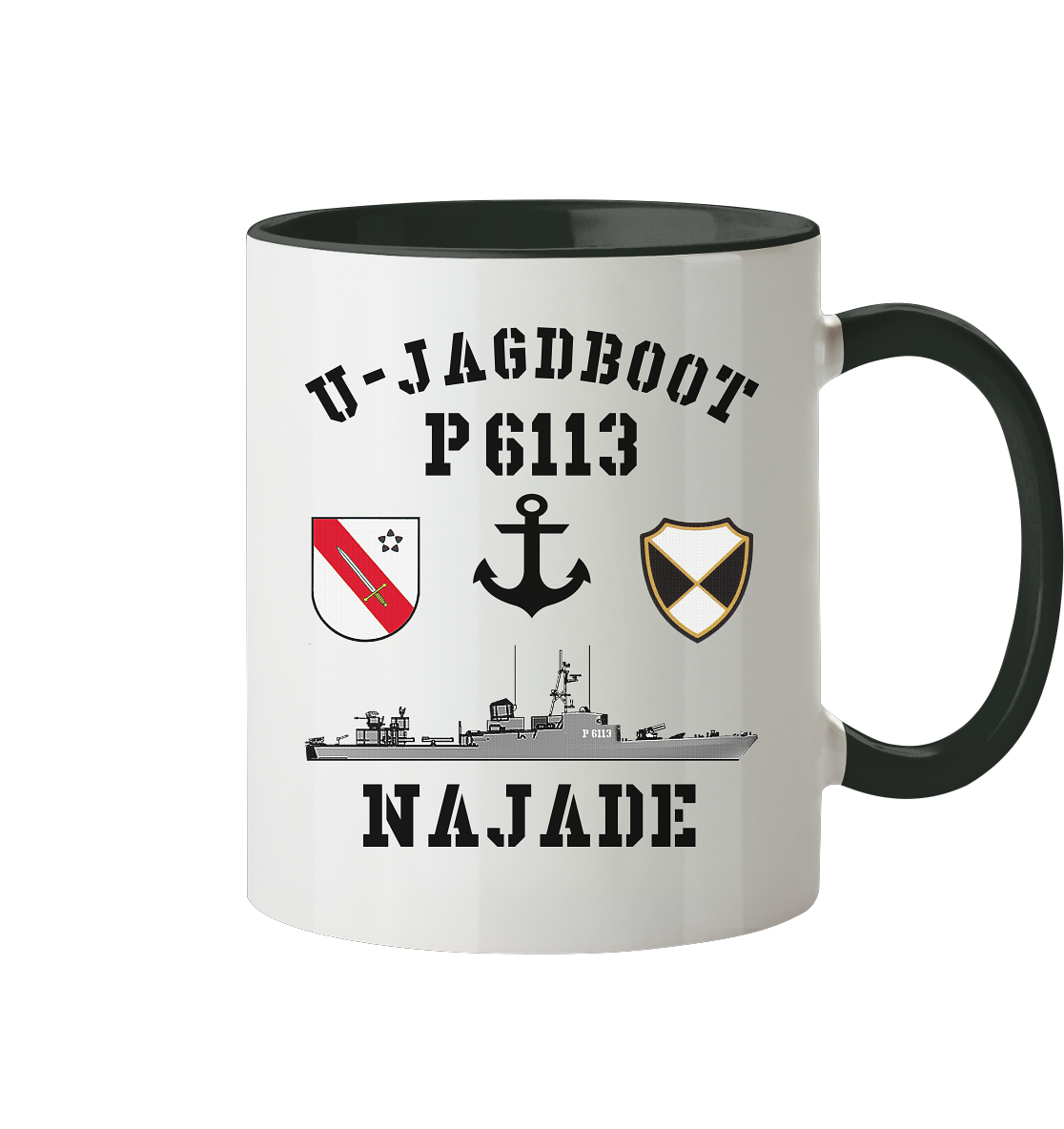U-Jagdboot P6113 NAJADE Anker - Tasse zweifarbig