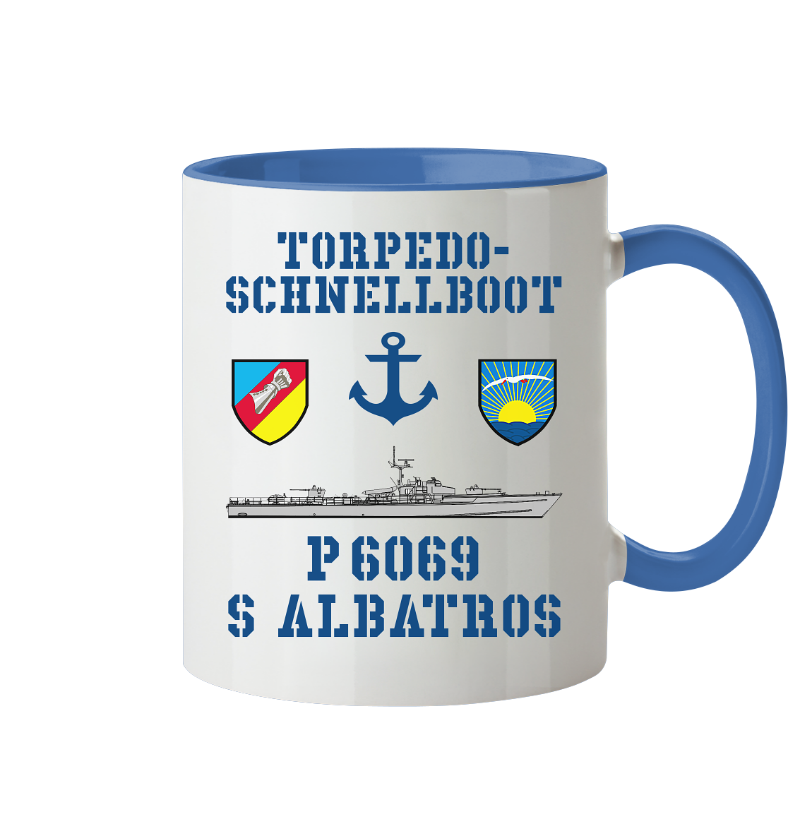 Torpedo-Schnellboot P6069 ALBATROS Anker - Tasse zweifarbig