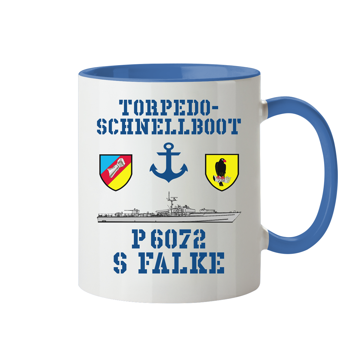Torpedo-Schnellboot P6072 FALKE Anker - Tasse zweifarbig