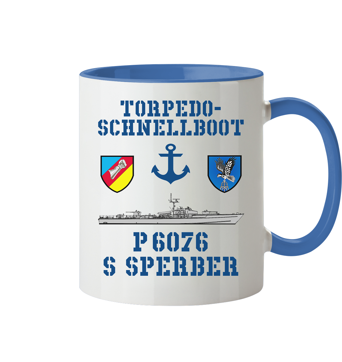 Torpedo-Schnellboot P6076 SPERBER Anker - Tasse zweifarbig