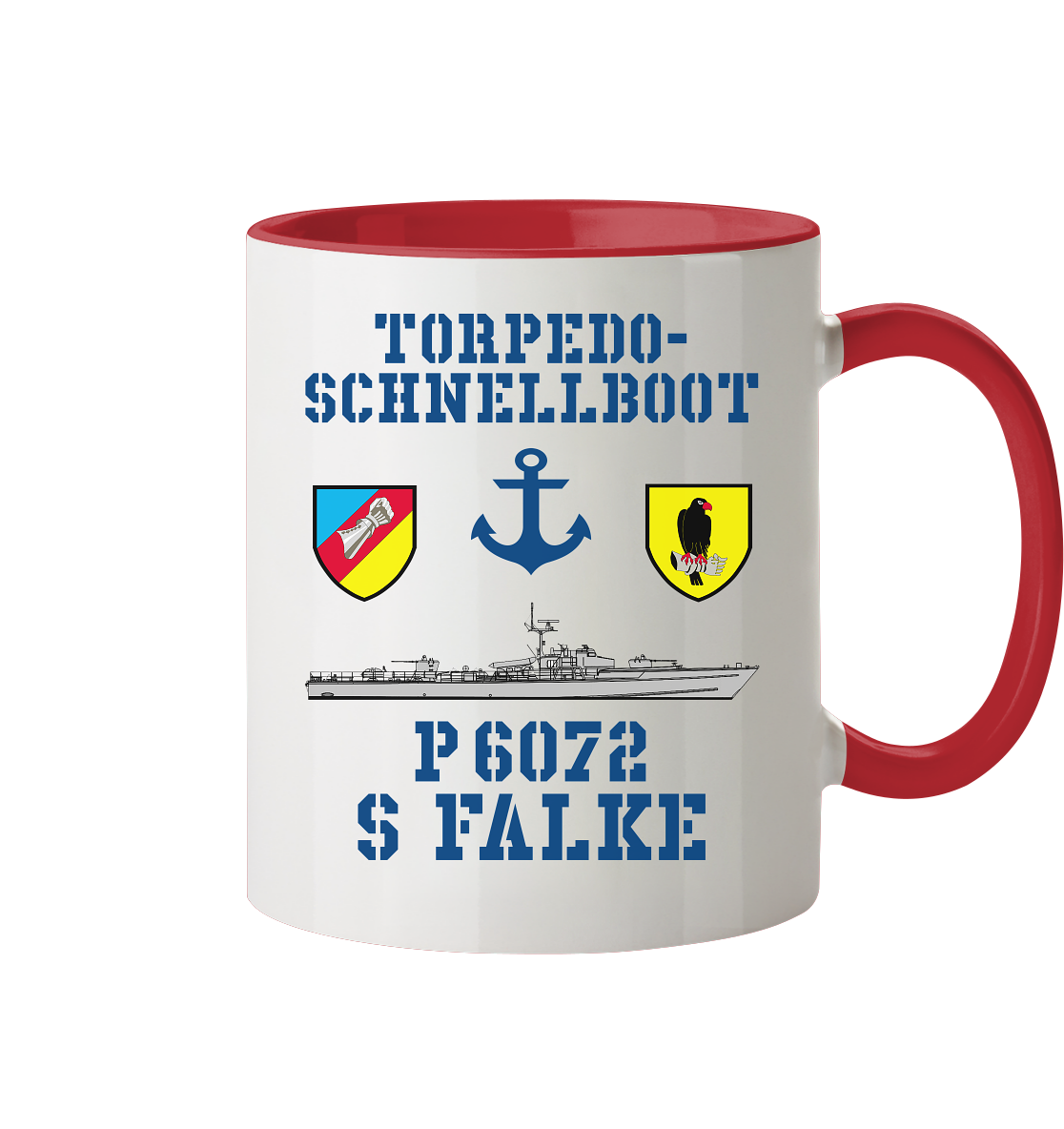Torpedo-Schnellboot P6072 FALKE Anker - Tasse zweifarbig