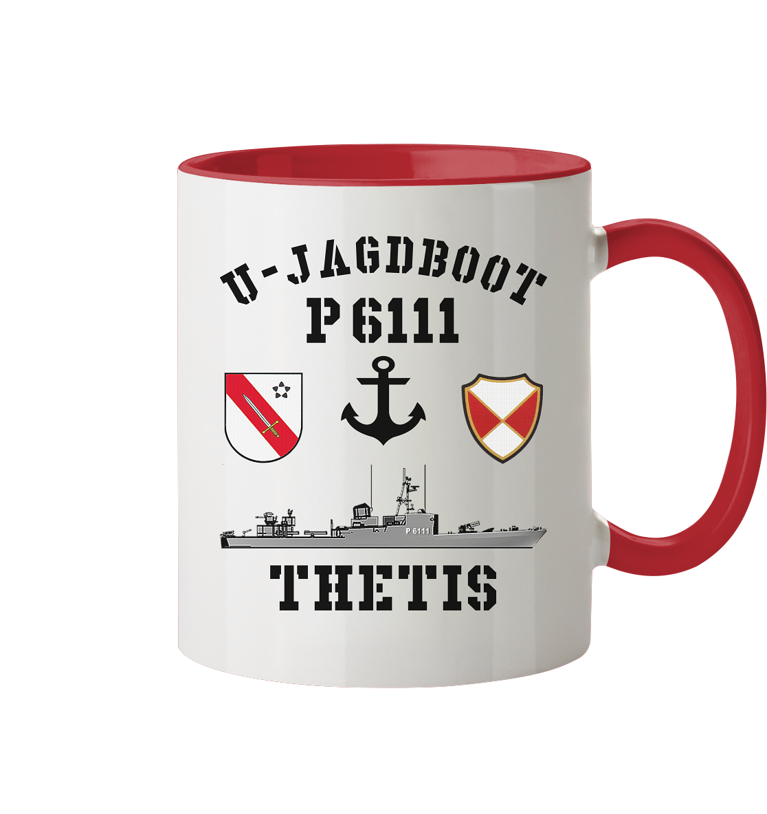 U-Jagdboot P6111 THETIS Anker - Tasse zweifarbig