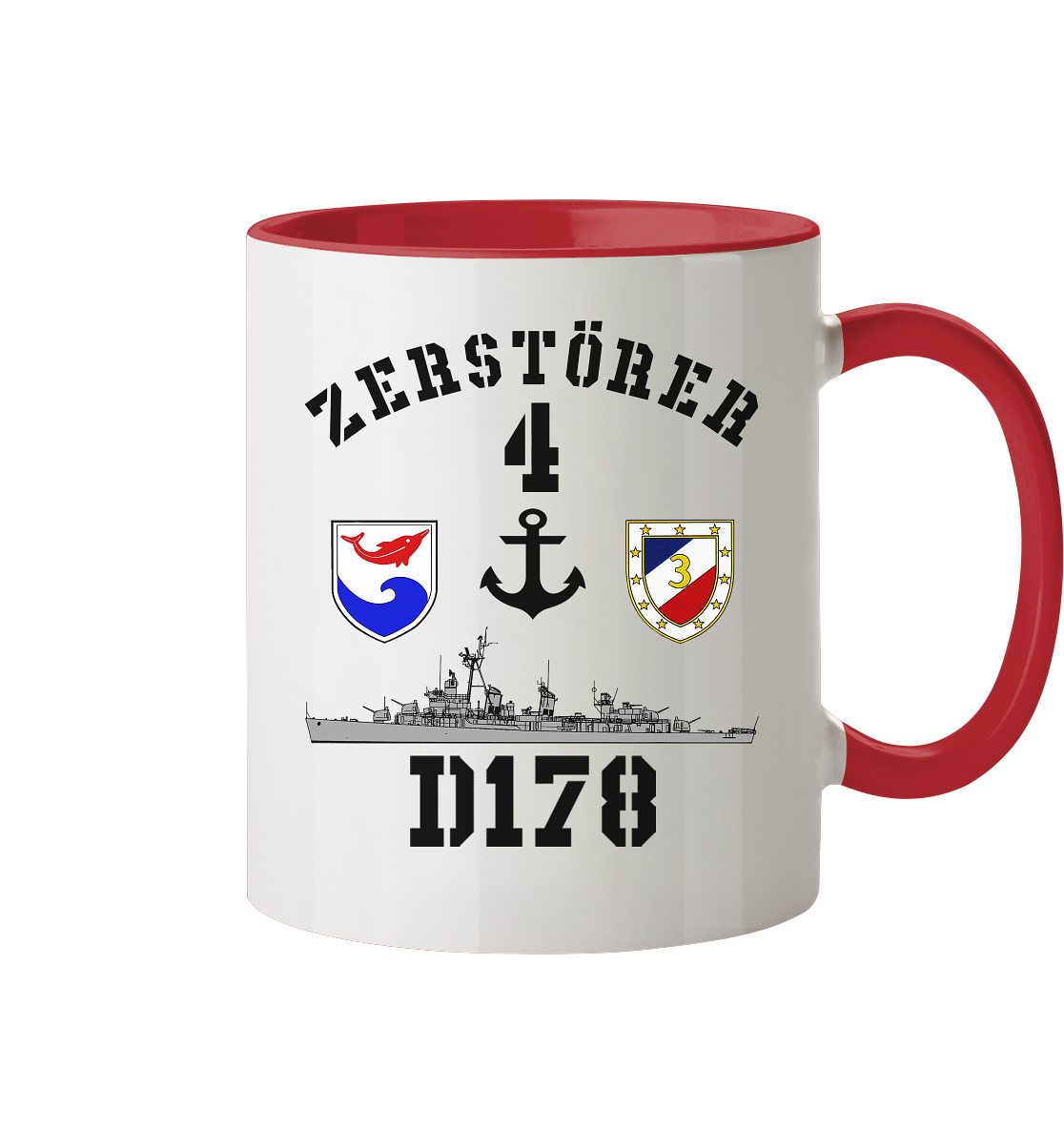 D178 ZERSTÖRER 4 Anker - Tasse zweifarbig