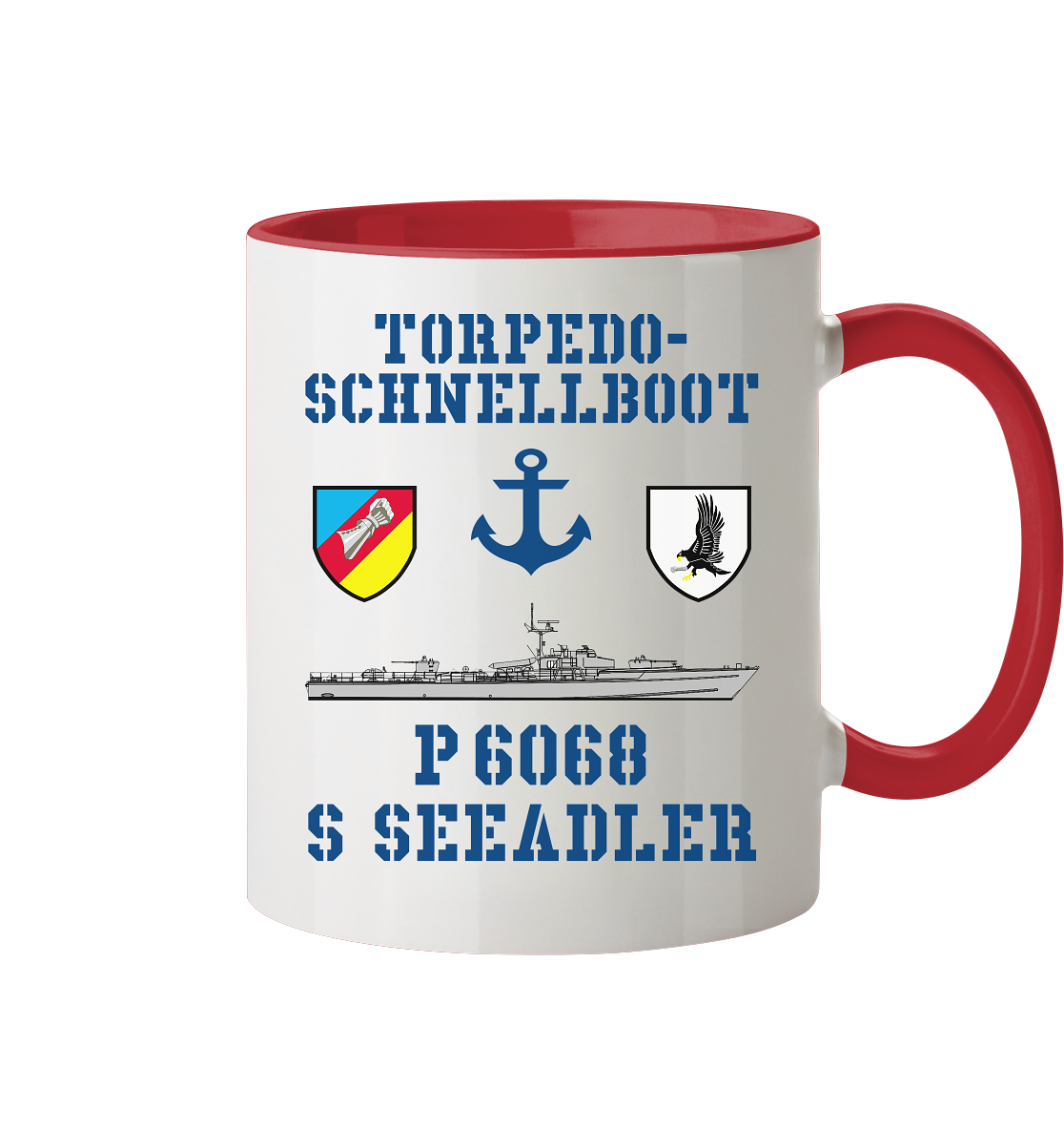 Torpedo-Schnellboot P6068 SEEADLER Anker - Tasse zweifarbig