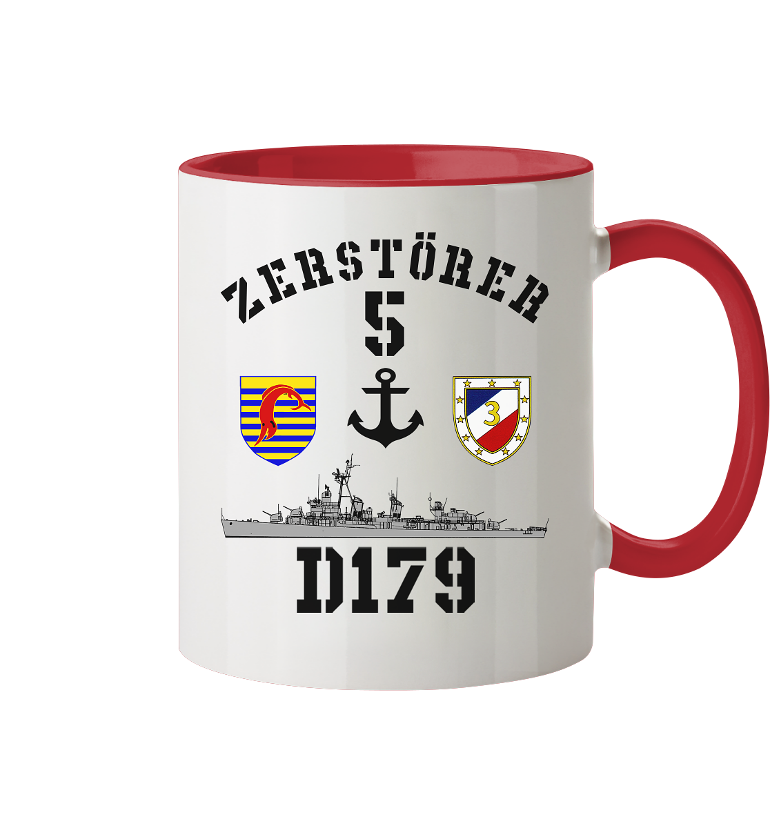 D179 ZERSTÖRER 5 Anker - Tasse zweifarbig