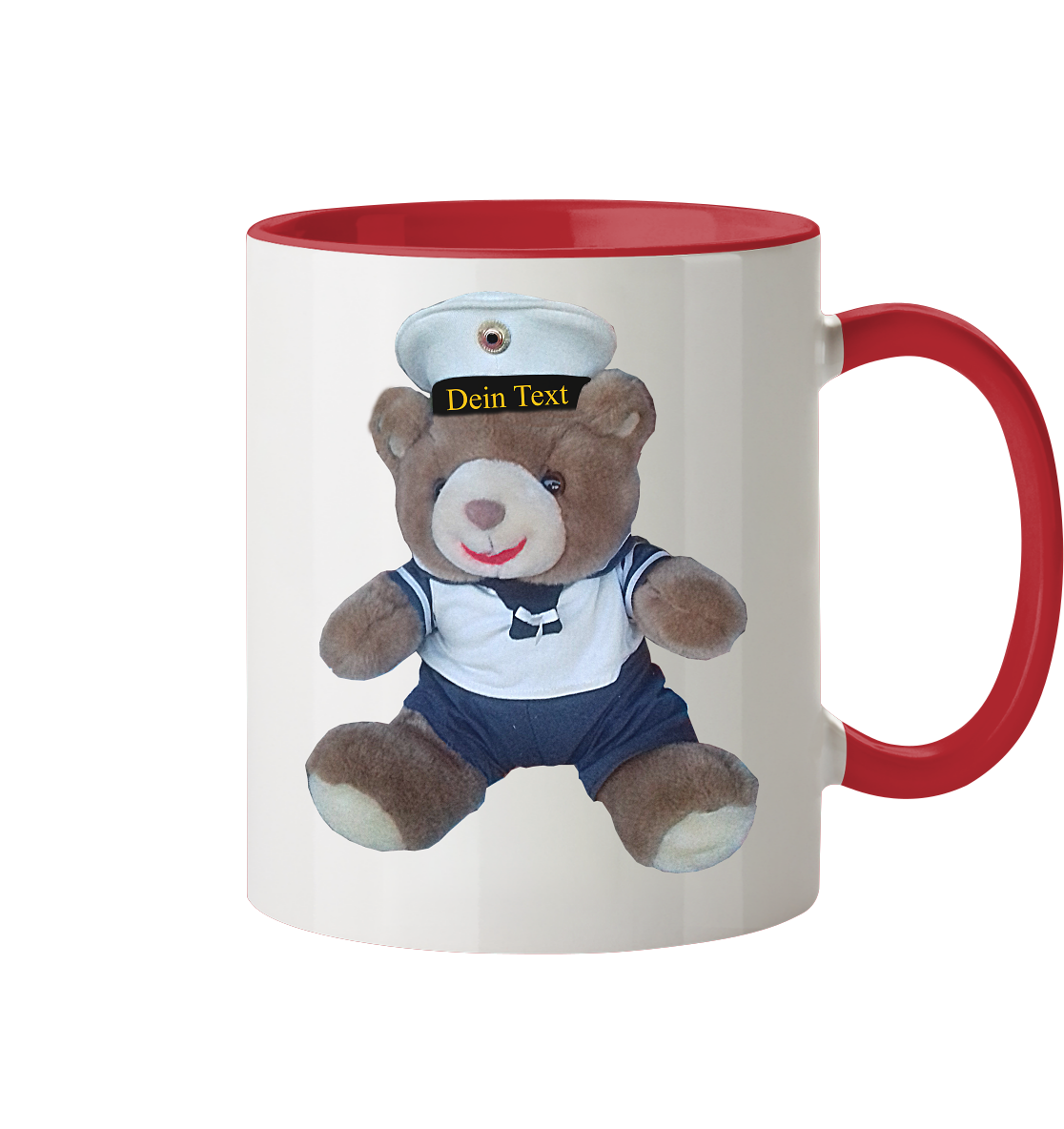 Teddy DEIN TEXT - Tasse zweifarbig
