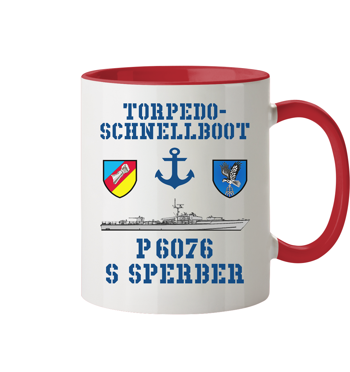 Torpedo-Schnellboot P6076 SPERBER Anker - Tasse zweifarbig