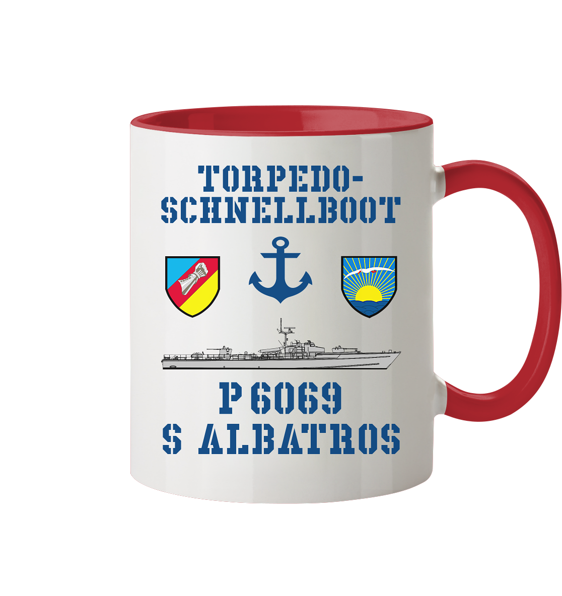 Torpedo-Schnellboot P6069 ALBATROS Anker - Tasse zweifarbig