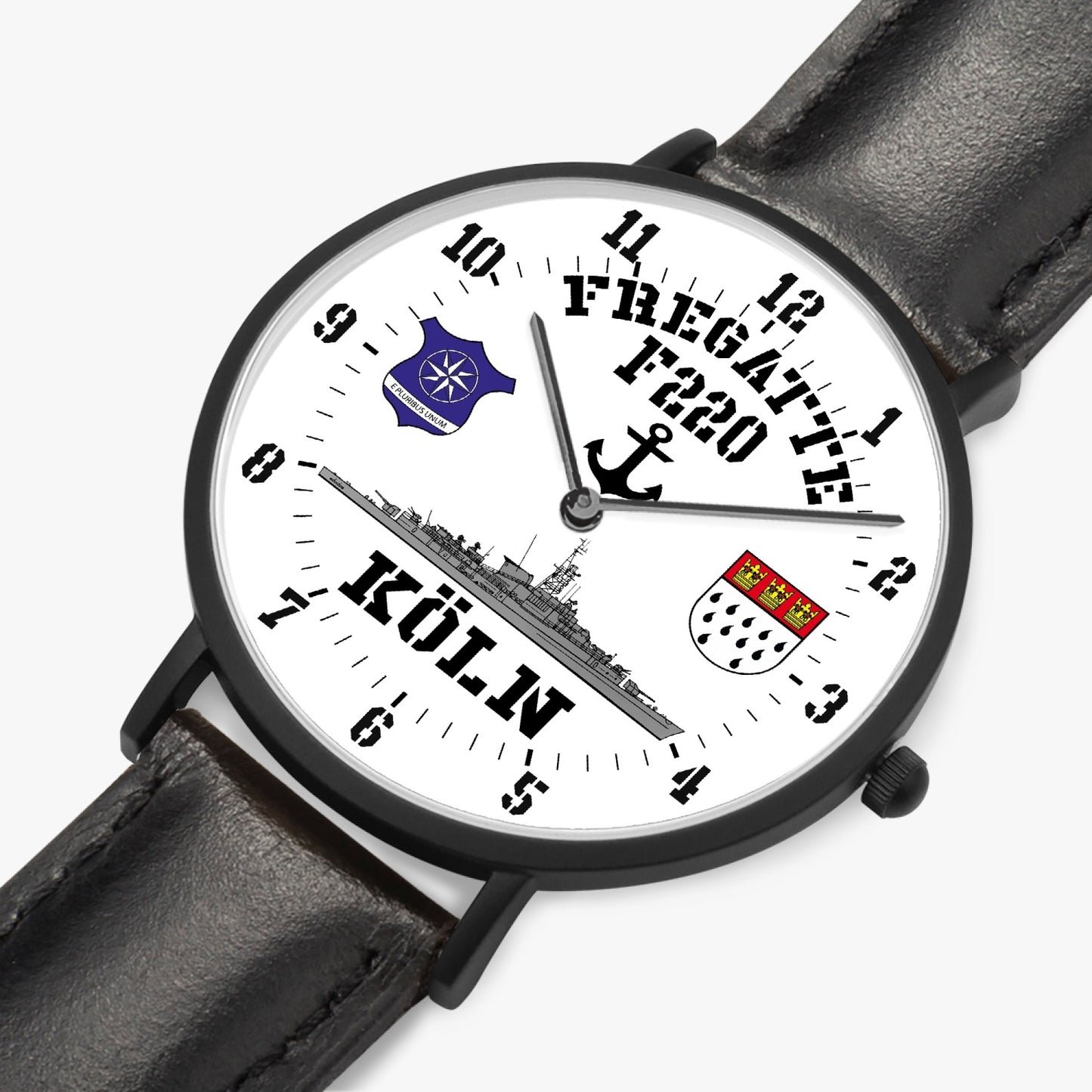 160. Hot Selling Ultra-Thin Leather Strap Quartz Watch (Black)