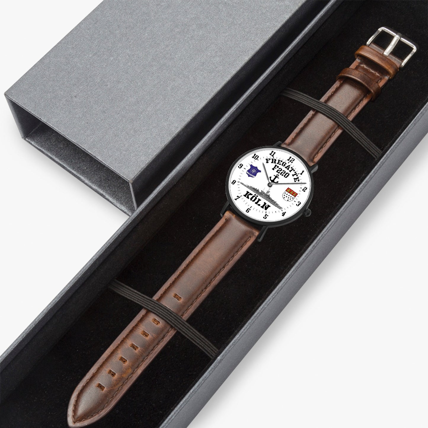 160. Hot Selling Ultra-Thin Leather Strap Quartz Watch (Black)