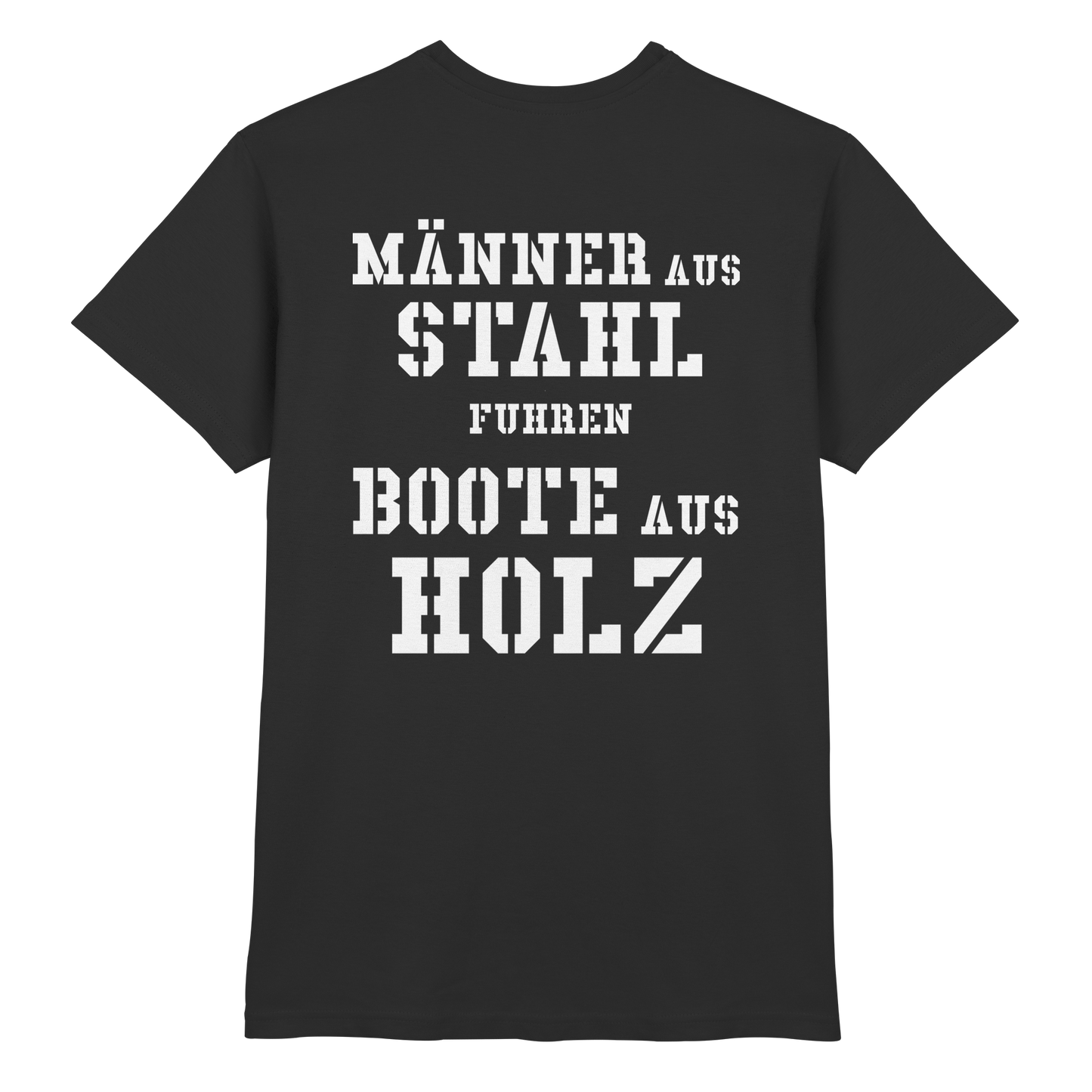 FK-Schnellboot S70 KORMORAN 7.SG - Rückseite: Männer aus Stahl...  - Premium Shirt