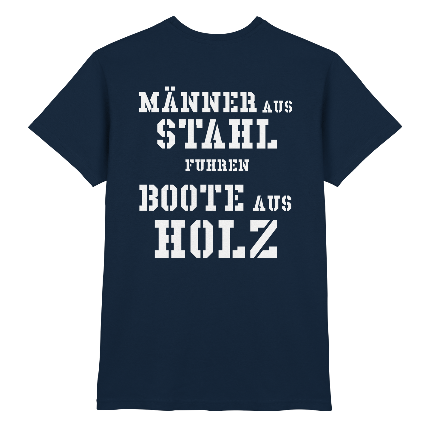 FK-Schnellboot S70 KORMORAN 7.SG - Rückseite: Männer aus Stahl...  - Premium Shirt