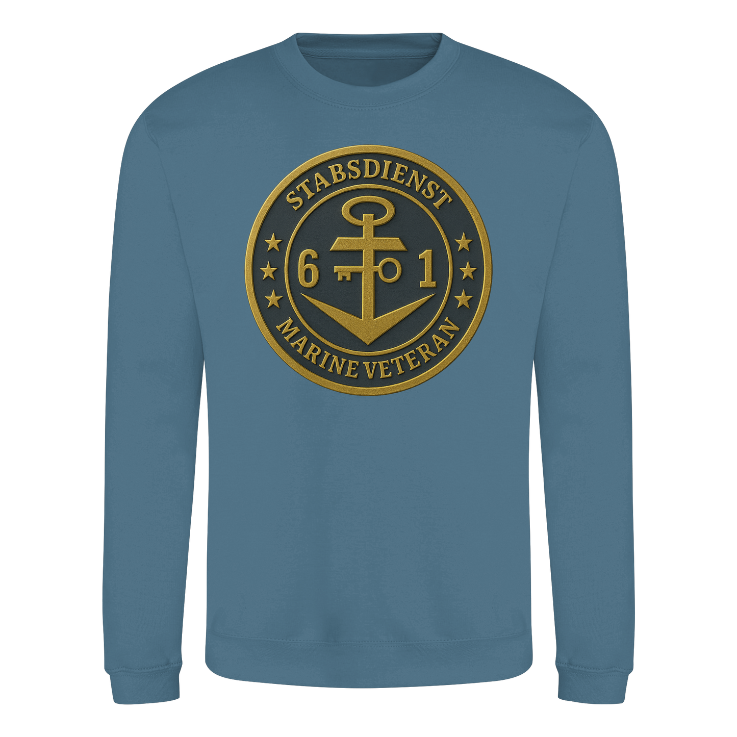 Marine Veteran 61er STABSDIENST - Metalleffekt - Basic Sweatshirt