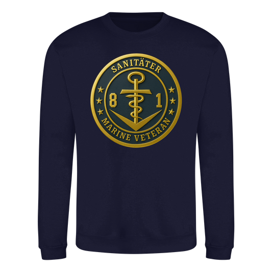 Marine Veteran 81er SANITÄTER - Metalleffekt - Basic Sweatshirt