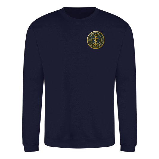 Marine Veteran 81er SANITÄTER - Metalleffekt - Basic Sweatshirt