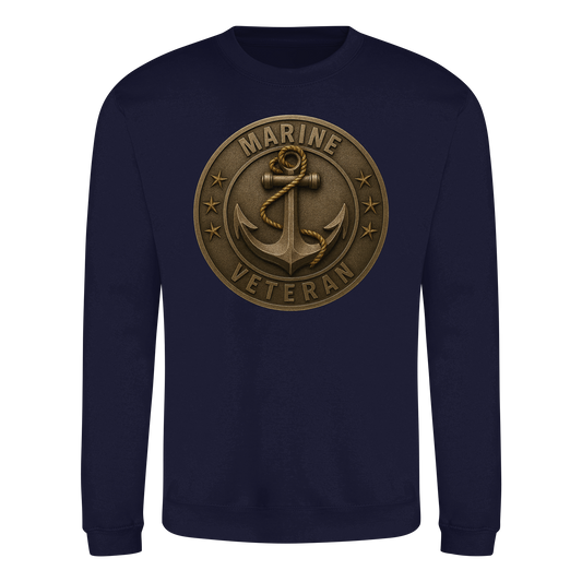 Marine Veteran - Metalleffekt - Basic Sweatshirt